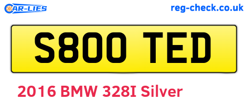S800TED are the vehicle registration plates.