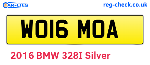 WO16MOA are the vehicle registration plates.