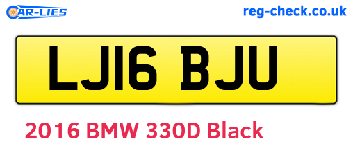 LJ16BJU are the vehicle registration plates.