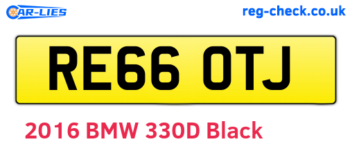 RE66OTJ are the vehicle registration plates.