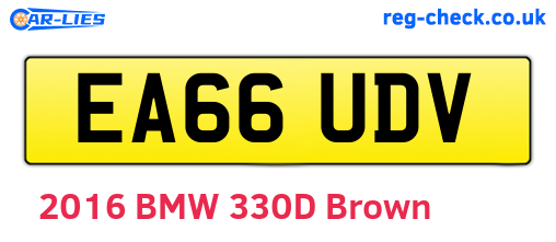 EA66UDV are the vehicle registration plates.