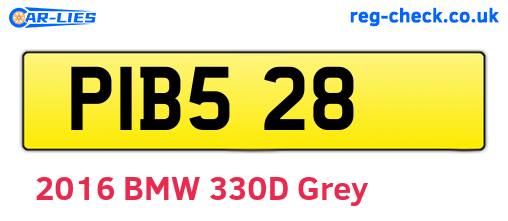 PIB528 are the vehicle registration plates.
