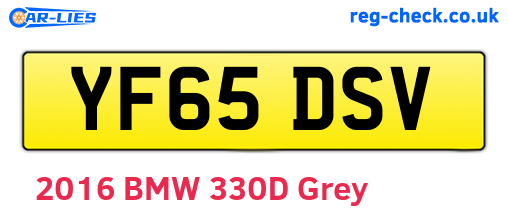 YF65DSV are the vehicle registration plates.