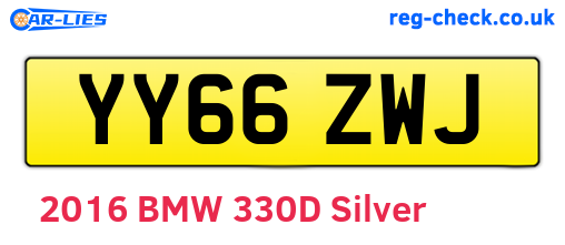 YY66ZWJ are the vehicle registration plates.