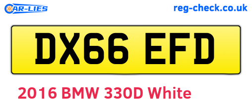 DX66EFD are the vehicle registration plates.