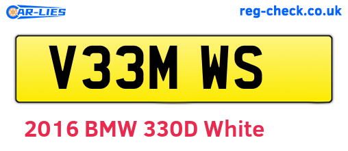 V33MWS are the vehicle registration plates.