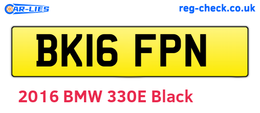 BK16FPN are the vehicle registration plates.