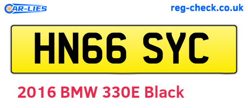 HN66SYC are the vehicle registration plates.