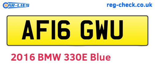 AF16GWU are the vehicle registration plates.