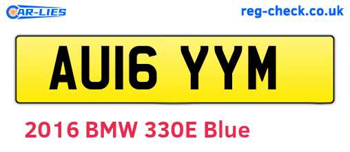AU16YYM are the vehicle registration plates.