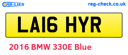 LA16HYR are the vehicle registration plates.