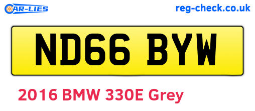 ND66BYW are the vehicle registration plates.