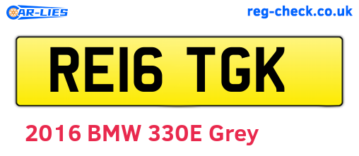 RE16TGK are the vehicle registration plates.
