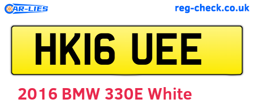 HK16UEE are the vehicle registration plates.