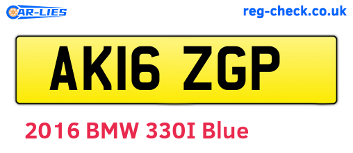 AK16ZGP are the vehicle registration plates.
