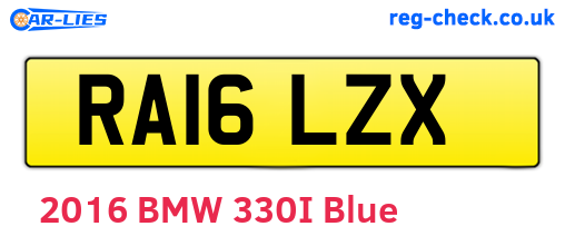 RA16LZX are the vehicle registration plates.