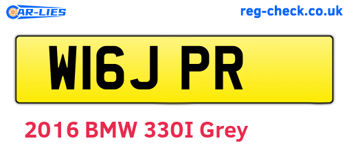 W16JPR are the vehicle registration plates.
