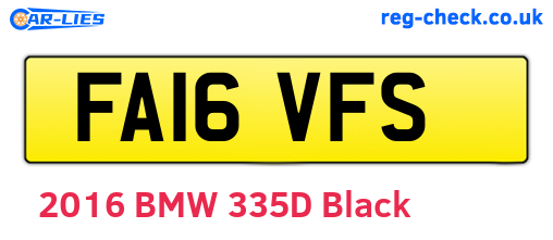 FA16VFS are the vehicle registration plates.