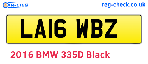 LA16WBZ are the vehicle registration plates.