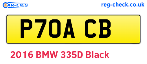 P70ACB are the vehicle registration plates.
