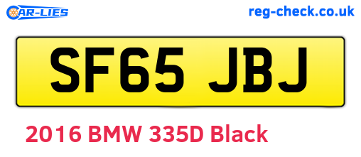 SF65JBJ are the vehicle registration plates.