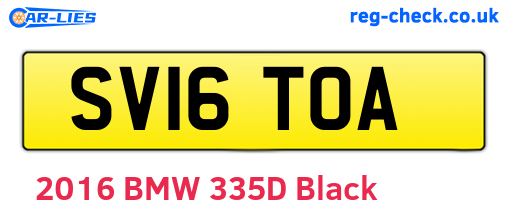 SV16TOA are the vehicle registration plates.