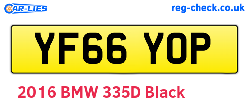 YF66YOP are the vehicle registration plates.