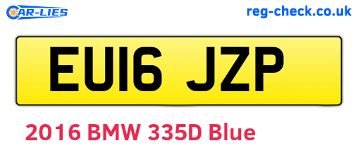 EU16JZP are the vehicle registration plates.