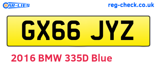 GX66JYZ are the vehicle registration plates.
