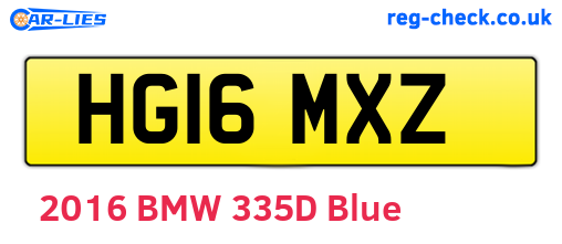 HG16MXZ are the vehicle registration plates.
