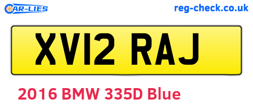 XV12RAJ are the vehicle registration plates.