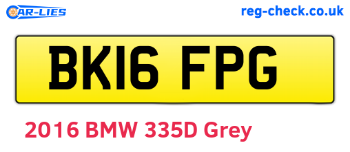 BK16FPG are the vehicle registration plates.