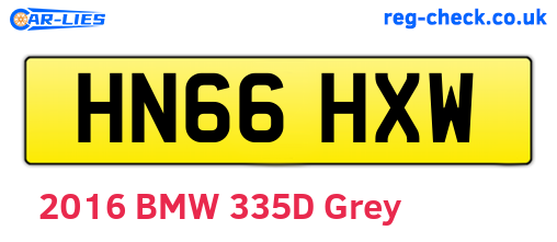 HN66HXW are the vehicle registration plates.