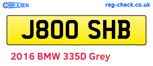 J800SHB are the vehicle registration plates.