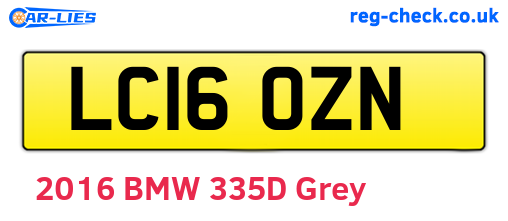 LC16OZN are the vehicle registration plates.