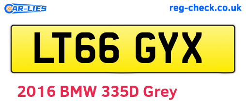 LT66GYX are the vehicle registration plates.