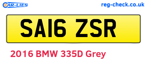 SA16ZSR are the vehicle registration plates.