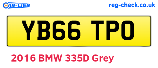 YB66TPO are the vehicle registration plates.