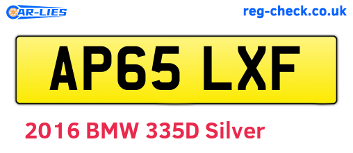 AP65LXF are the vehicle registration plates.