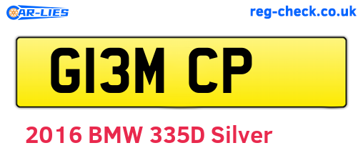 G13MCP are the vehicle registration plates.