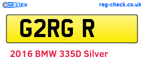 G2RGR are the vehicle registration plates.