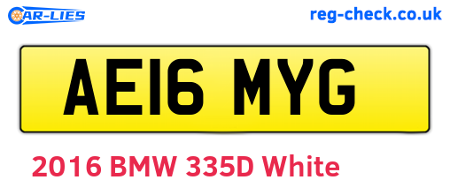 AE16MYG are the vehicle registration plates.