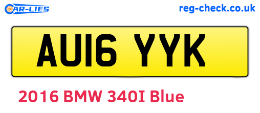 AU16YYK are the vehicle registration plates.