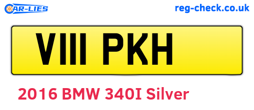 V111PKH are the vehicle registration plates.