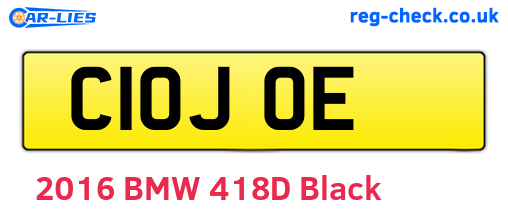C10JOE are the vehicle registration plates.