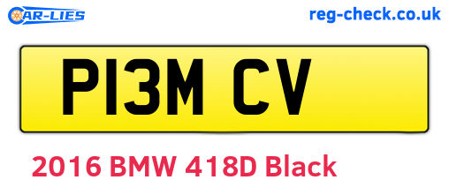 P13MCV are the vehicle registration plates.