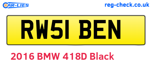 RW51BEN are the vehicle registration plates.