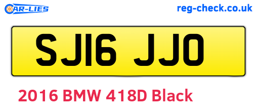 SJ16JJO are the vehicle registration plates.