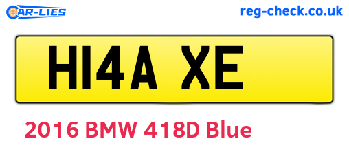 H14AXE are the vehicle registration plates.