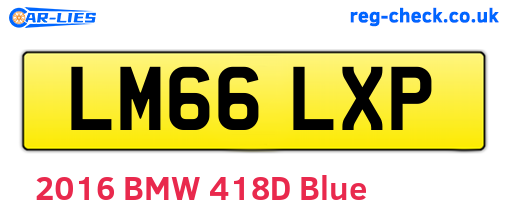 LM66LXP are the vehicle registration plates.